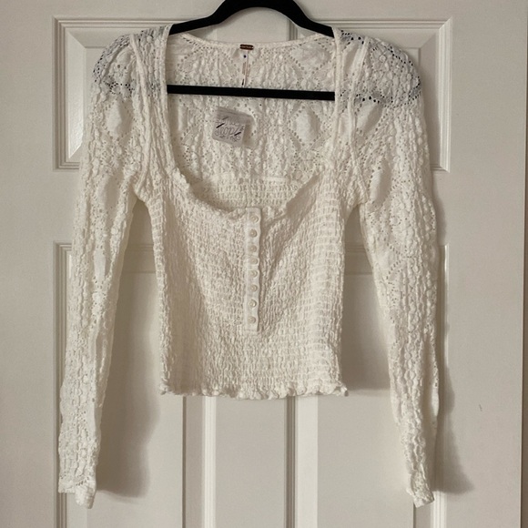 Free People Confection Top in English Cream - Picture 10 of 14